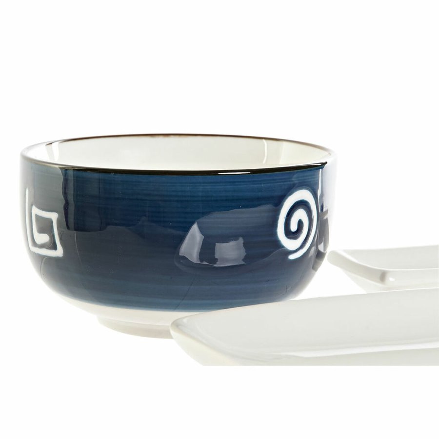 Sushi-st DKD Home Decor 33,5 x 34,5 x 9 cm Porceln Hvid Marinebl Orientalsk (33,5 x 34,5 x 9 cm) #4