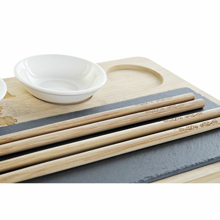 Sushi-st DKD Home Decor PC-186227 Hvid Sort Natur Bambus Brt Moderne Orientalsk 28,5 x 18,5 x 2,6 cm (9 Dele) (28,5 x 18,5 x 2 #7