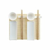 Sushi-st DKD Home Decor Bambus Stentj Hvid Natur Orientalsk 28,5 x 19,5 x 3,3 cm (9 Dele) (28,5 x 19,5 x 3,3 cm) #1