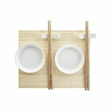 Sushi-st DKD Home Decor Bambus Plastik Stentj Hvid Natur Orientalsk 28,8 x 19,8 x 3 cm (7 Dele) (28,8 x 19,8 x 3 cm) #1