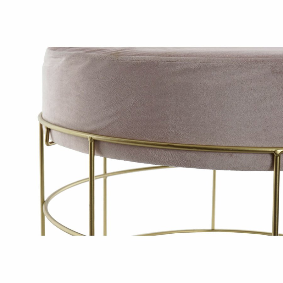 Fodsttte DKD Home Decor Gylden Metal Polyester Lyserd (60 x 60 x 37.5 cm) #2