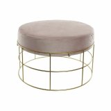 Fodsttte DKD Home Decor Gylden Metal Polyester Lyserd (60 x 60 x 37.5 cm) #1