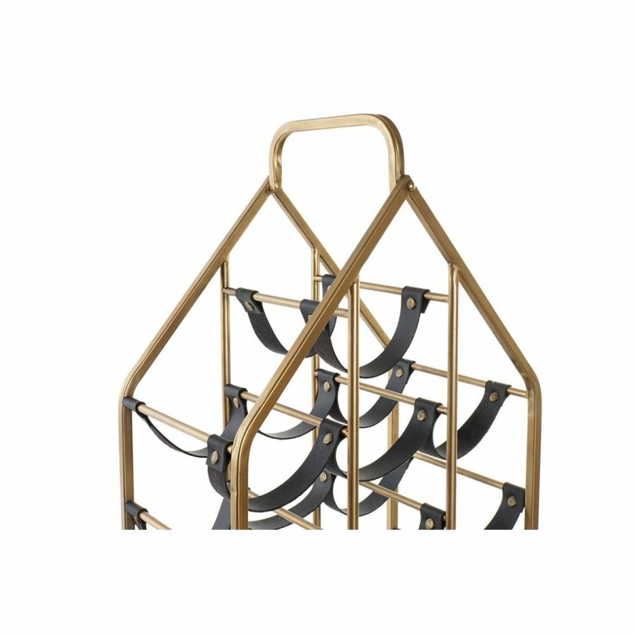 Flaskereol DKD Home Decor Sort Gylden Metal Plastik 37,5 x 24,5 x 82 cm #4