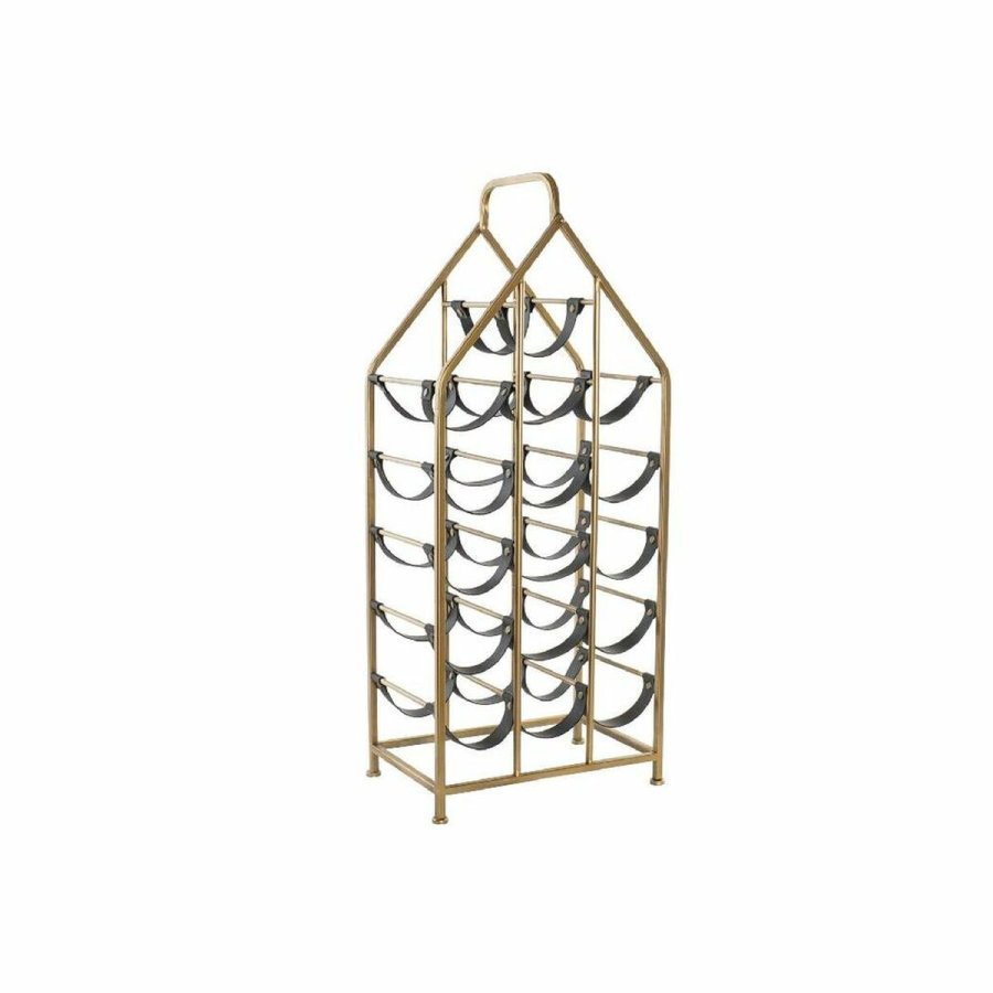 Flaskereol DKD Home Decor Sort Gylden Metal Plastik 37,5 x 24,5 x 82 cm #1