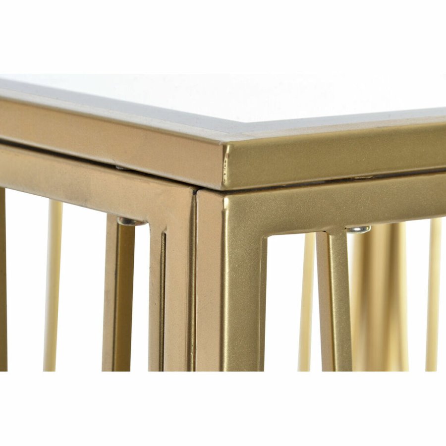 Sofabord DKD Home Decor Spejl Gylden Metal MDF (57 x 57 x 52 cm) #3