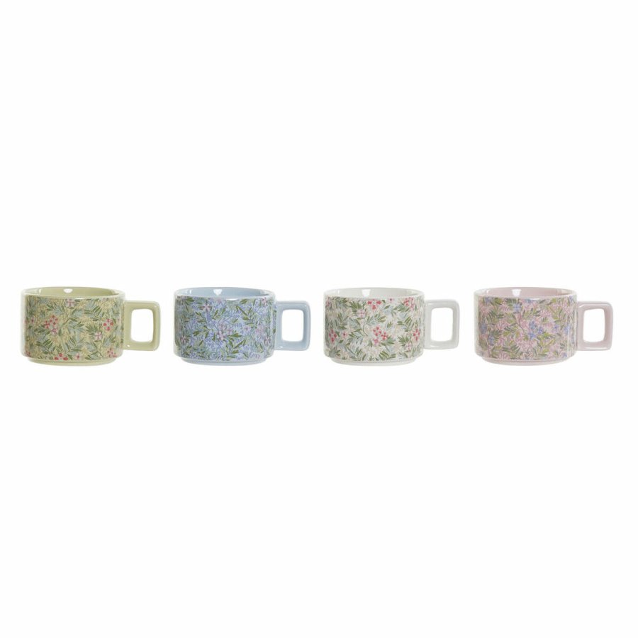 Dele kaffekopst DKD Home Decor Bl Grn Pink Metal Dolomite 260 ml #1
