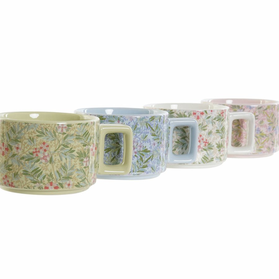 Dele kaffekopst DKD Home Decor Bl Grn Pink Metal Dolomite 260 ml #4
