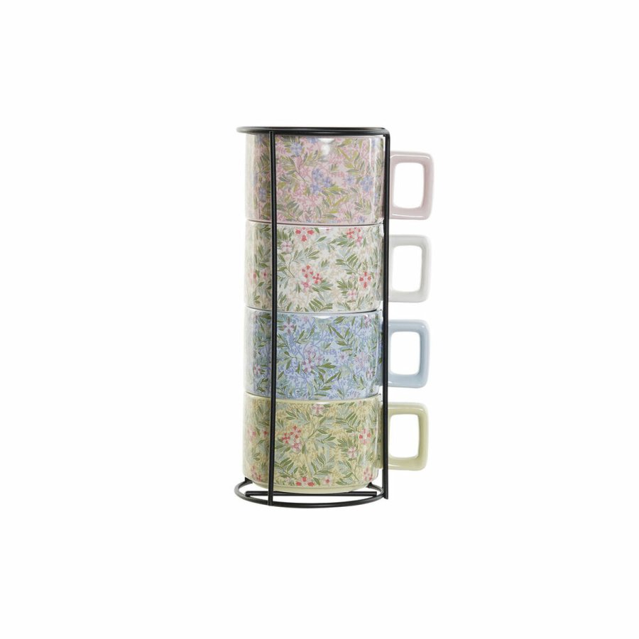 Dele kaffekopst DKD Home Decor Bl Grn Pink Metal Dolomite 260 ml #7