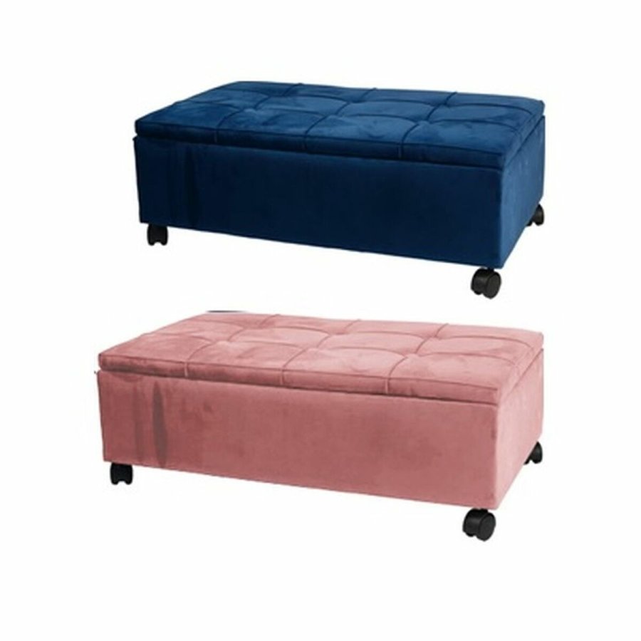 Stol DKD Home Decor   Pink Polyester Fljl Marinebl Poppel (70 x 39,5 x 24,5 cm) (2 enheder) #1