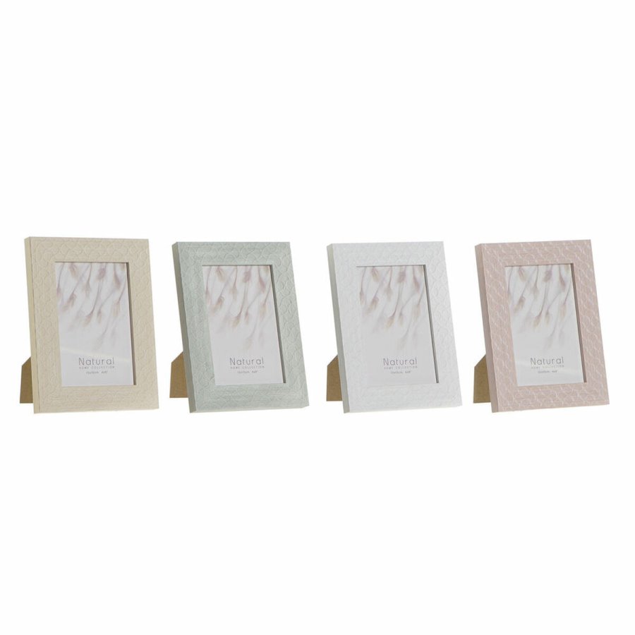 Fotoramme DKD Home Decor Urban Krystal Beige Pink Hvid Grn PS (14,5 x 2 x 19,5 cm) (4 enheder) #1