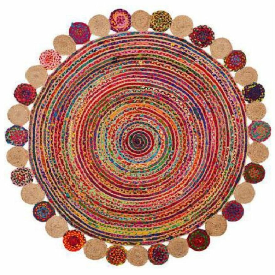 Tppe DKD Home Decor Bomuld Multifarvet Jute (200 x 200 x 1 cm) #1