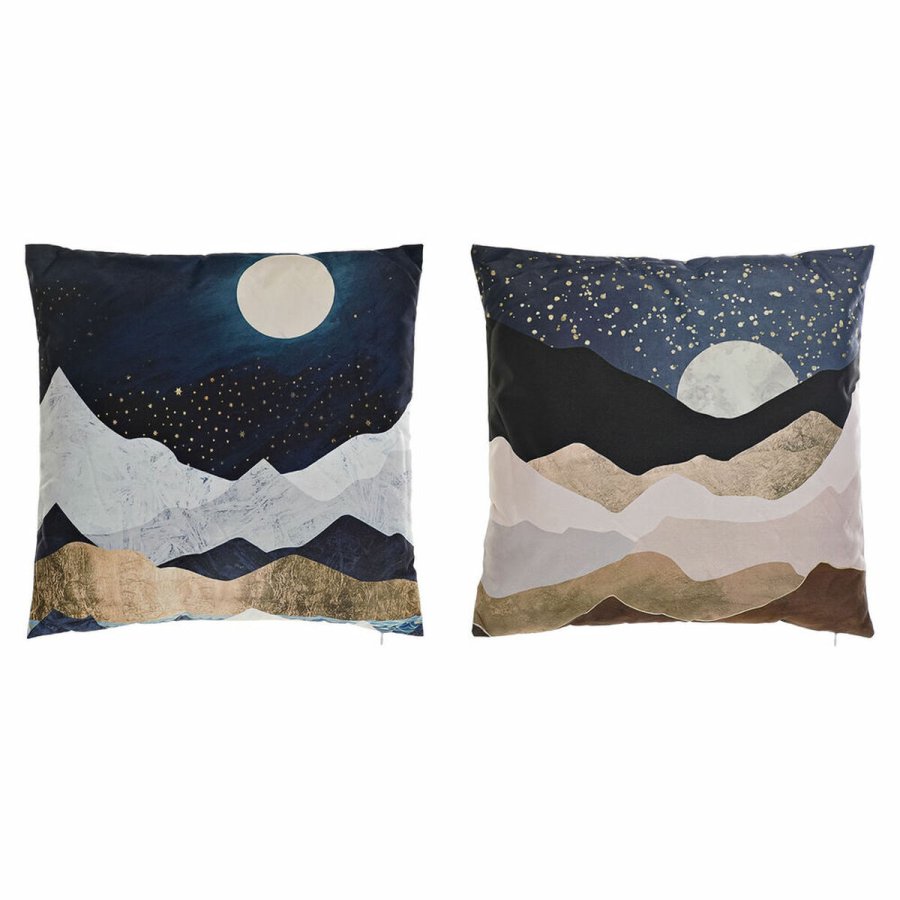 Pude DKD Home Decor Multifarvet Mne 45 x 10 x 45 cm (2 enheder) #1