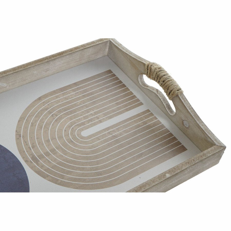 Bakke DKD Home Decor 40,6 x 30 x 6 cm Beige Bl Tr MDF (2 enheder) #4
