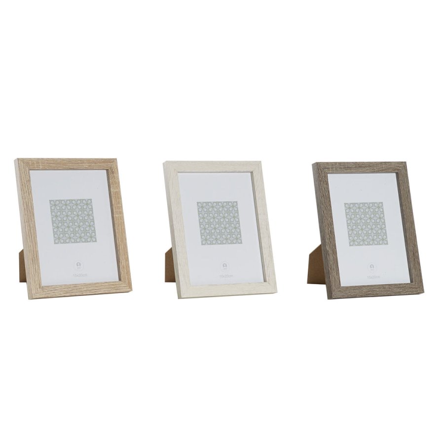 Fotoramme DKD Home Decor Natur Beige Tr Mrkebrun Boho (18 x 2 x 23 cm) (3 enheder) #1