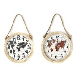 Vgur DKD Home Decor Sort Brun Tov Tr MDF Verdenskort (2 pcs) (50 x 4 x 50 cm) #1