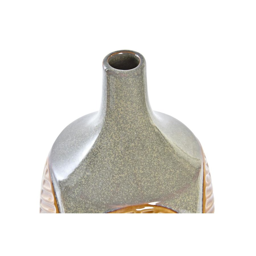 Vase DKD Home Decor Brun Pink Stentj Blad af en plante 17 x 17 x 26 cm (2 enheder) #2