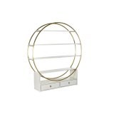 Hylder DKD Home Decor 160 x 35 x 180 cm Gylden Metal Hvid Poppel #1