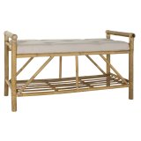 Stol DKD Home Decor Natur Beige Brun Bomuld Bambus (100 x 44 x 55 cm) #1