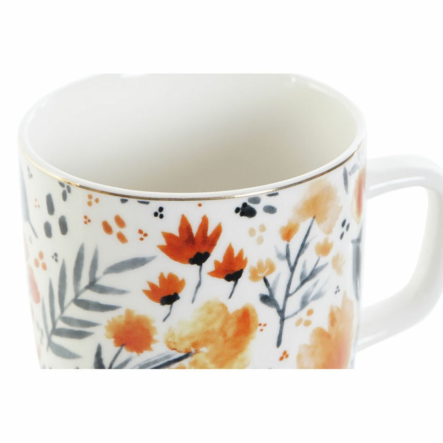 Skodelica DKD Home Decor Porceln Bl Orange (380 ml) (12 x 8,5 x 9,5 cm) #7