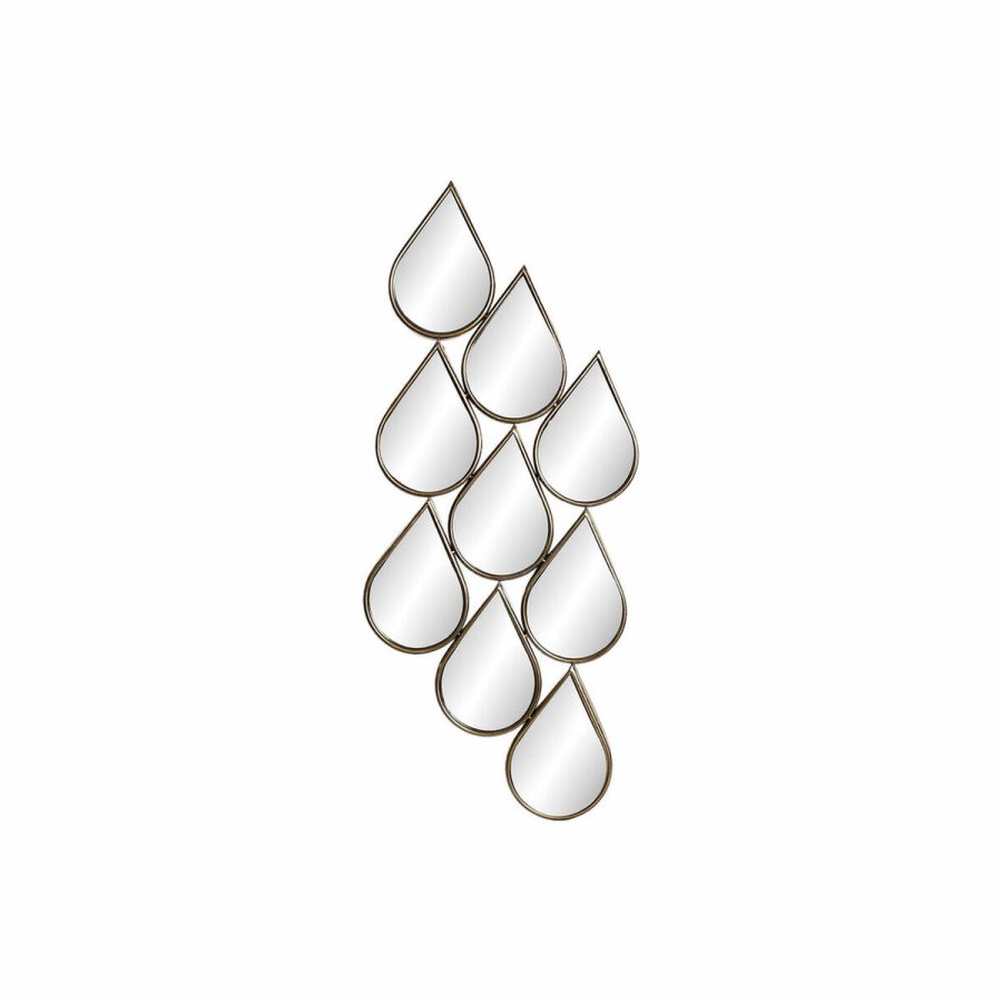 Vgspejl DKD Home Decor Gylden Moderne Tre 40 x 2,5 x 100 cm #1