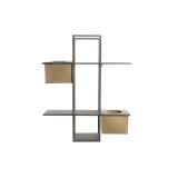 Hylder DKD Home Decor Sort Metal Kobber 2 Hylder (50 x 16 x 60 cm) #3