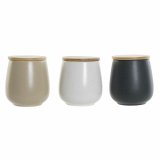 Blik DKD Home Decor Hvid Beige Mrkegr 10 x 10 x 13 cm (3 enheder) #1