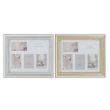 Fotoramme DKD Home Decor Luxury 46,5 x 2 x 40 cm Krystal Slvfarvet Gylden polystyren Traditionel (2 enheder) #1