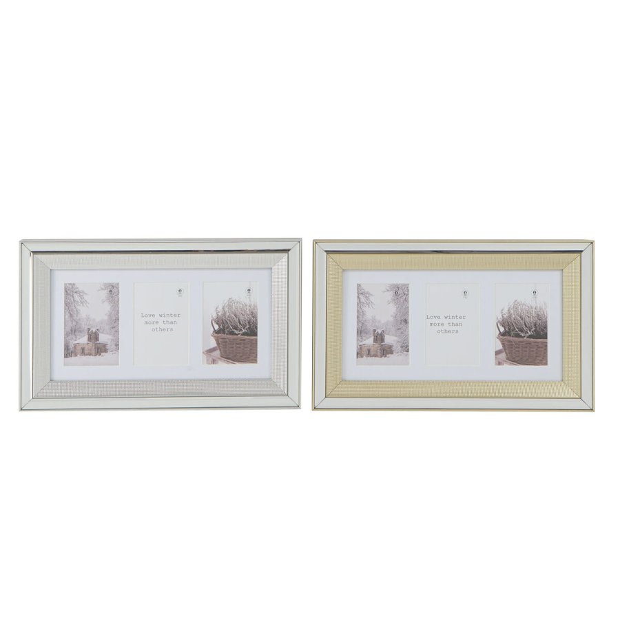 Fotoramme DKD Home Decor Krystal polystyren Gylden Slvfarvet Traditionel 47 x 2 x 29 cm (2 enheder) #1