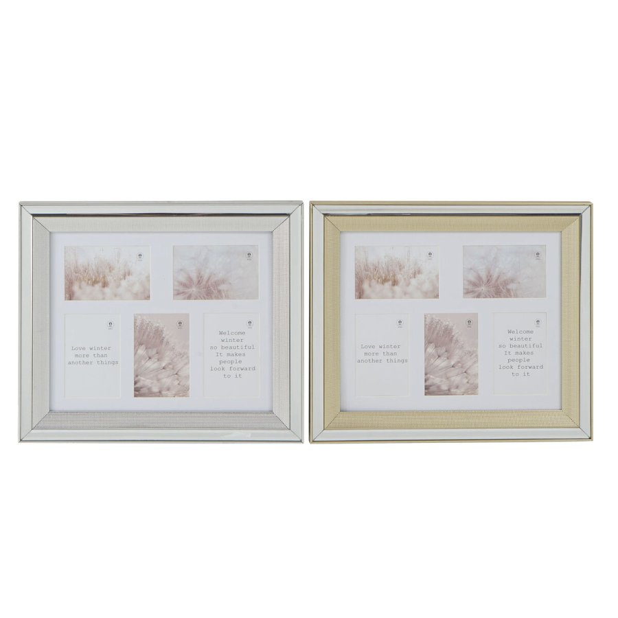 Fotoramme DKD Home Decor Gylden Slvfarvet Aluminium Krystal polystyren Traditionel 47 x 2 x 40 cm (2 enheder) #1