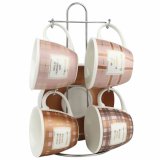 Dele kaffekopst DKD Home Decor Hvid Brun Pink Metal Porceln 210 ml #1