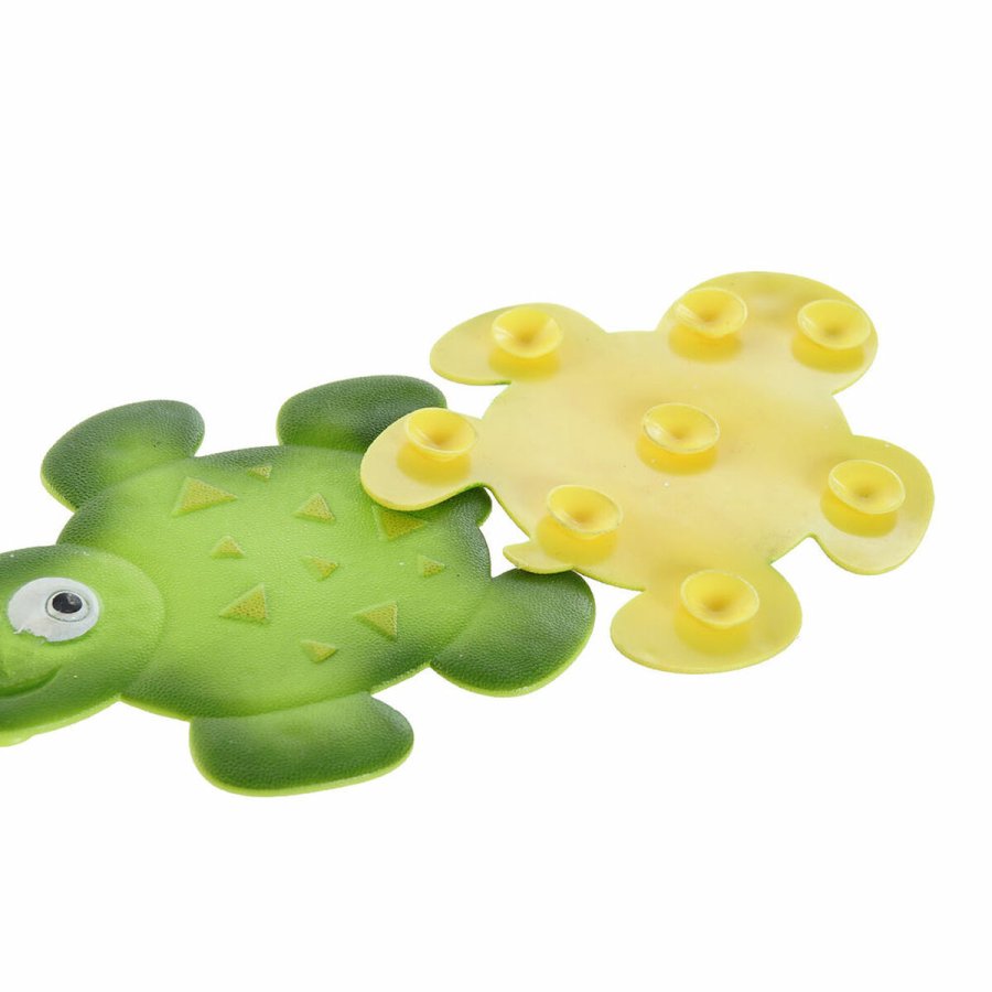 Bademtte DKD Home Decor 11,5 x 1 x 10 cm Grn Gul Brns Skildpadde PVC 10 cm (2 enheder) #5