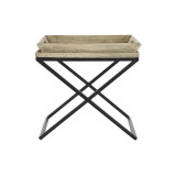 Sofabord DKD Home Decor Sort Natur Metal Mangotr 55 x 45 x 53 cm #3