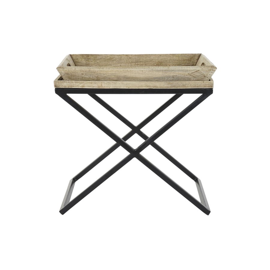 Sofabord DKD Home Decor Sort Natur Metal Mangotr 55 x 45 x 53 cm #3
