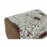 Taburet DKD Home Decor Hvid Brun Sort Lder Tr 50 x 35 x 75 cm #5