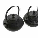 Tekande DKD Home Decor Sort Slv Jern (18.5 x 16 x 17 cm) (2 pcs) (1200 ml) #4