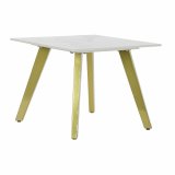 Lille serveringsbord DKD Home Decor Hvid Gylden 60 x 60 x 48 cm #1