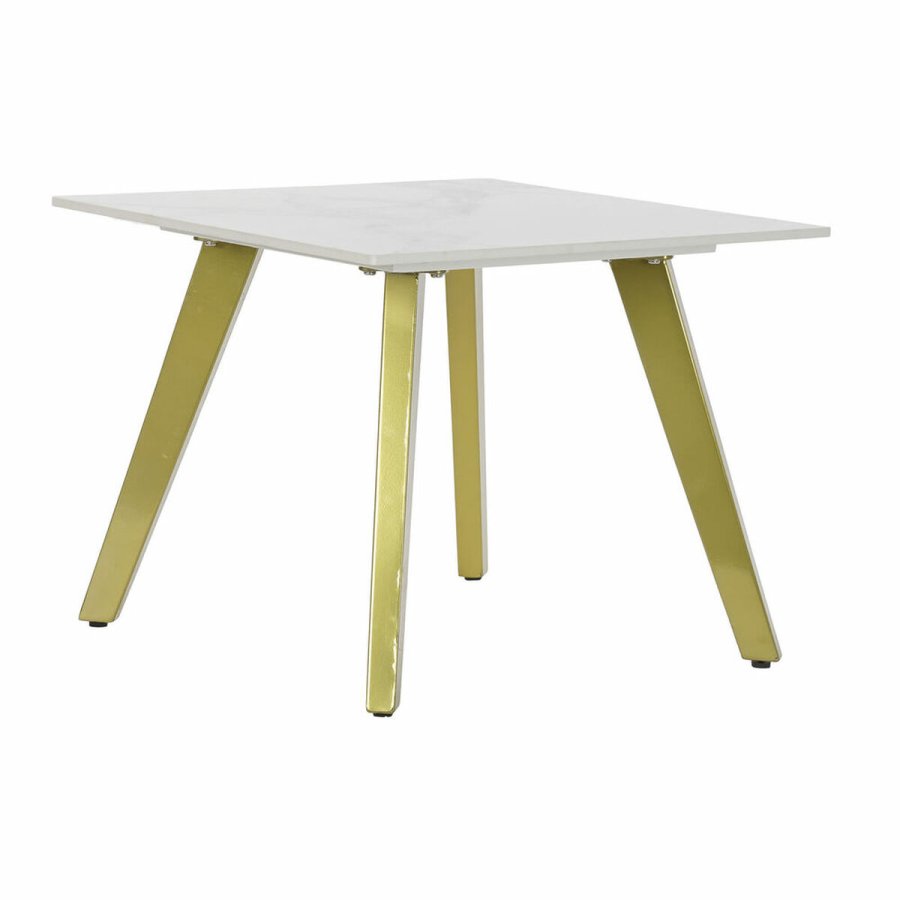 Lille serveringsbord DKD Home Decor Hvid Gylden 60 x 60 x 48 cm #1