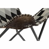 L�nestol DKD Home Decor Brun L�der Hvid Jern (70 x 70 x 90 cm) #2