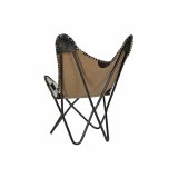 L�nestol DKD Home Decor Brun L�der Hvid Jern (70 x 70 x 90 cm) #4