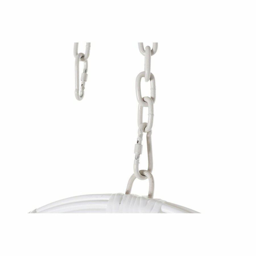 Hngende havestol DKD Home Decor 90 x 70 x 110 cm Gr Metal syntetisk spanskrr Hvid #4