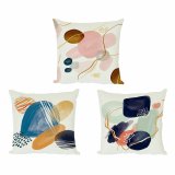 Pude DKD Home Decor Plastik Bl Grn Multifarvet Pink Rektangulr Firkantet Abstrakt 50 x 12 x 50 cm (3 Dele) #1