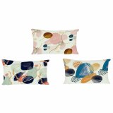 Pude DKD Home Decor Plastik Bl Hvid Multifarvet Pink Rektangulr Abstrakt 50 x 30 x 12 cm (3 Dele) #1