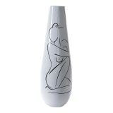Vase DKD Home Decor Abstrakt Hvid Harpiks Moderne (31.5 x 31.5 x 95.5 cm) #1