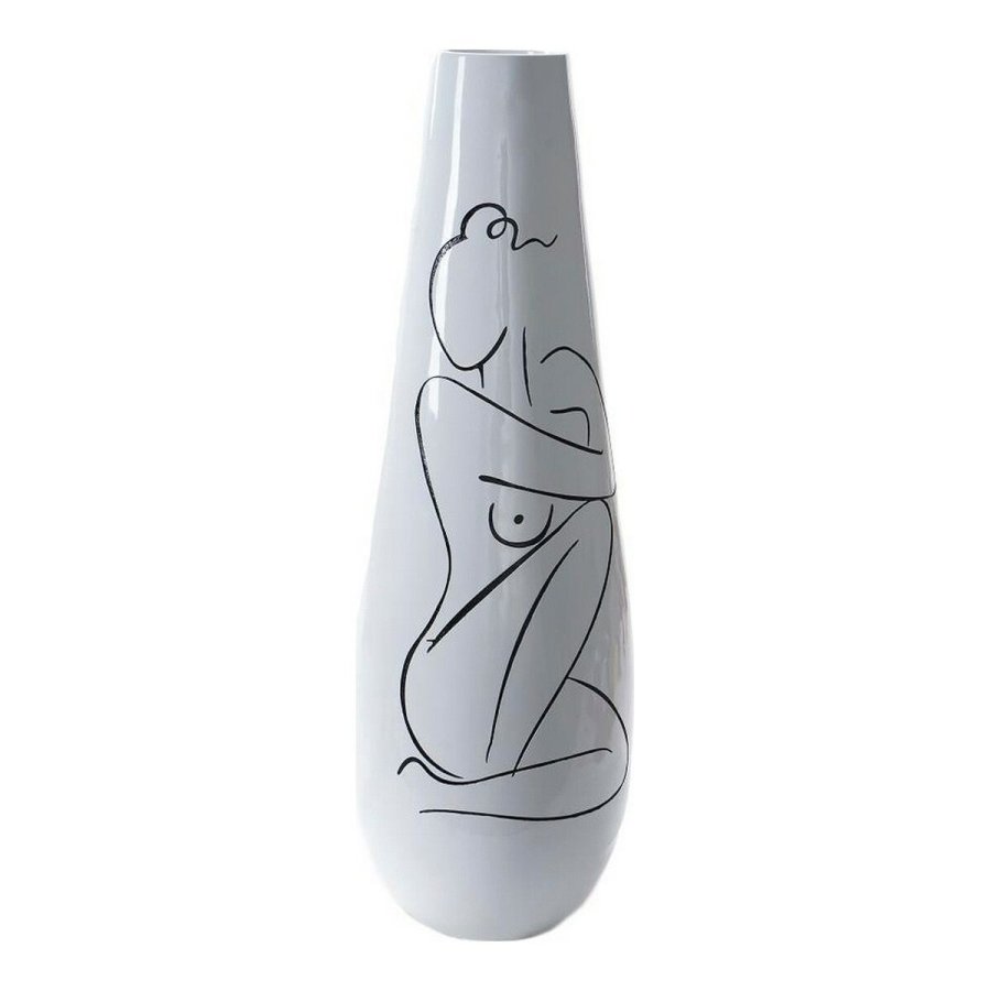 Vase DKD Home Decor Abstrakt Hvid Harpiks Moderne (31.5 x 31.5 x 95.5 cm) #1