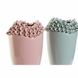Vase DKD Home Decor Pink Turkisbl Stentj Middelhavet (2 pcs) (19 x 19 x 33 cm) #2