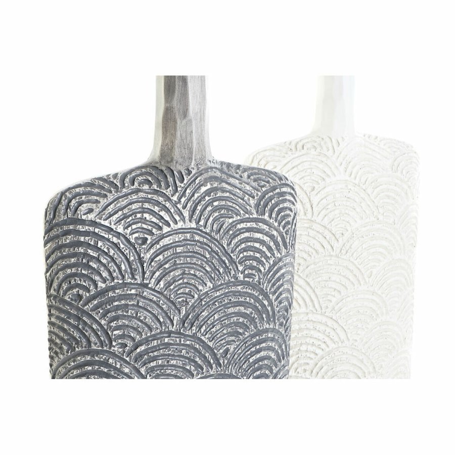 Vase DKD Home Decor 21 x 11 x 61 cm Gr Beige Harpiks Orientalsk (2 enheder) #2