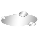 Vgspejl DKD Home Decor Sort Moderne Cirkler 120 x 2 x 49 cm #1