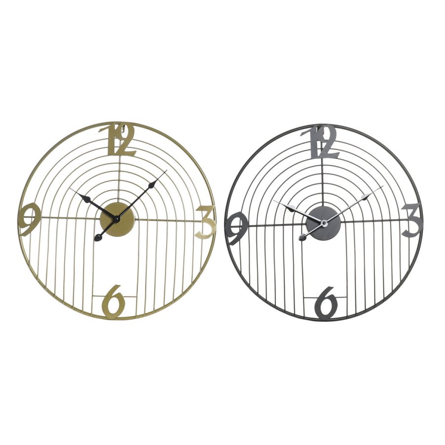 Vgur DKD Home Decor Sort Gylden Metal Moderne 45 x 3 x 45 cm (2 enheder) #1