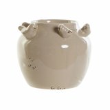 Vase DKD Home Decor Porceln Gr Beige Fugle Shabby Chic (15 x 15 x 13,5 cm) (2 enheder)   #1