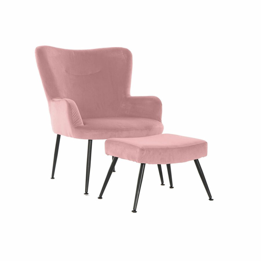 Lnestol DKD Home Decor Sort Pink 70 x 60 x 84 cm #1